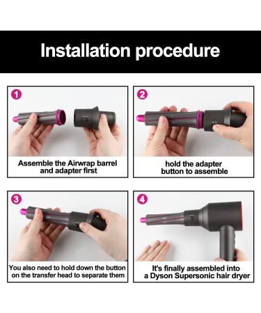 1 Pair 1.2in Short Curling Barrels with Adapter For Dyson Supersonic Hair Dryer Curling Attachment Left & Right Volume and Shape Curling Hair Tool for Medium-length Short Hair - Buy Online on SooperMarket.com