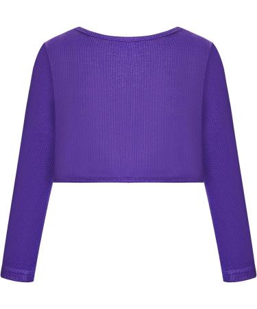 Bonny Billy Girls Long Sleeve Knitted Cotton Cardigan Shrug - Dark Purple (8-9 Years) - Buy Online on SooperMarket.com