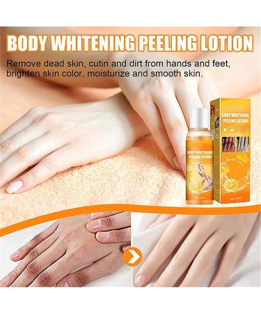 Body Whitening Cream & Peeling Lotion - Orange Peel Skin Lightening Exfoliating & Pore Tightening for Dark Skin (2PCs) - Buy Online on SooperMarket.com