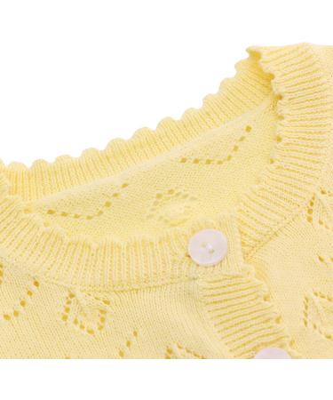 Famuka Baby Cardigan Jacket 12 Months Yellow | Soft Knitted Sweater for Boys & Girls - Buy Online on SooperMarket.com