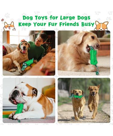 ALEATH Indestructible Dog Chew Toy for Large & Medium Breed - Tough Dog Toys for Aggressive Chewers - Green - Buy Online on SooperMarket.com