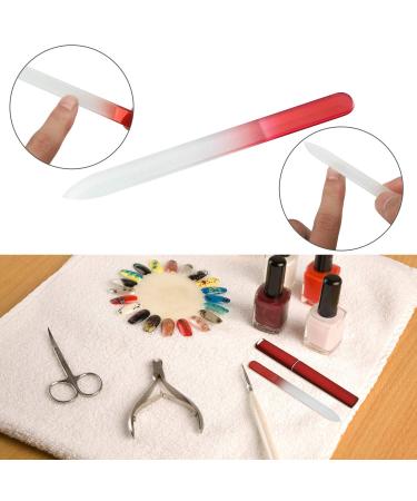 6 Pack Glass Nail Files with Case - Double Sided Crystal Fingernail File Manicure Set for Gentle Nail Care - 6 Colors - Buy Online on SooperMarket.com