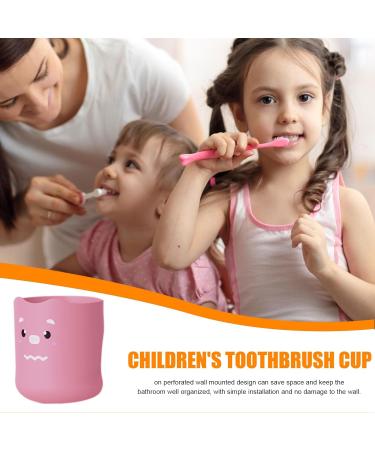 Kids Toothbrush Cup with Handle - 300ml Bathroom Toothbrush Cup Kids Cartoon Unbreakable Toothbrush Cup Adorable Bathroom Accessories for Kids Boys Girls Hixip Little Pink Pig - Buy Online on SooperMarket.com