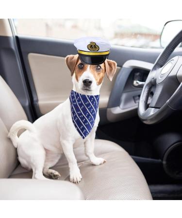 Yewong Pet Captain Sailors Costume Set Dog Cat Sea Captain Hat with Pet Anchor Triangle Bibs Scarf for Cat Puppy Navy Halloween Cosplay Costume Accessories Photo Props (White-B) - Buy Online on SooperMarket.com