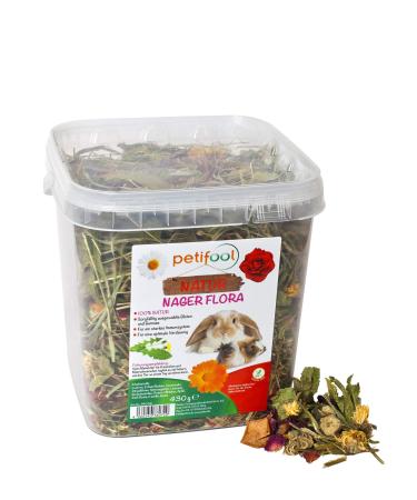Petifool rodent Flora 430g - Sole feed for rodents - Nagate rodent food for rabbits and guinea pigs - without artificial additives - 100% nature - species -appropriate feed - herbs and lucerne