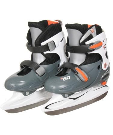 koenig-tom Nijdam Junior ice hockey skates children adjustable size (30-33) (grey white orange)