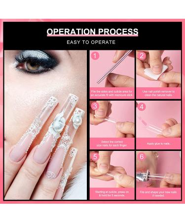 Ranrose 100PCS Extra Long 2XL C Curve Nail Tips - Clear Half Cover False Nails with Box - Buy Online on SooperMarket.com