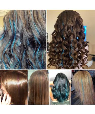 Sparkly Gold Hair Tinsel Extensions - Holographic 250 Strands for Women & Girls | Lake Blue - Buy Online on SooperMarket.com