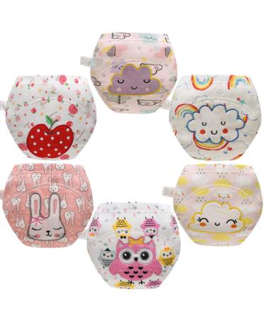 Skhls Baby Toddler Thick Absorbent Potty Training Pants Underwear 2T 6pcs Girls'