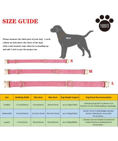 YUDOTE Ultra-Soft Dog Collar for Small Dogs | Natural Cotton Cord Sensitive Skin Pink S (1 Pack) - Ideal for International Shipping - Buy Online on SooperMarket.com
