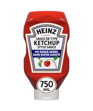 Heinz Ketchup No Sugar Added 1 Count 750ml 25.36 fluid ounces From Canada Ketchup 25.36 Ounce (Pack of 1)