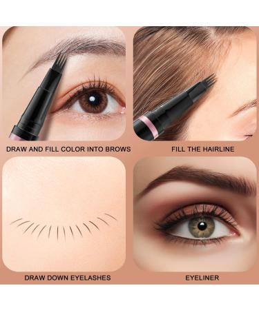 Shop 2-in-1 Waterproof Eyebrow Pencil - Ultra-Precise Dark Brown Eyebrow Makeup with Dual-Ended Brush | International Shipping Available - Buy Online on SooperMarket.com