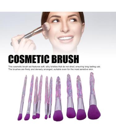 Soft Lightweight Portable Purple Makeup Brush Set - 10 Pcs Blush & Eyeshadow - Skin Friendly Cosmetics for Daily Use - International Shipping Available - Buy Online on SooperMarket.com