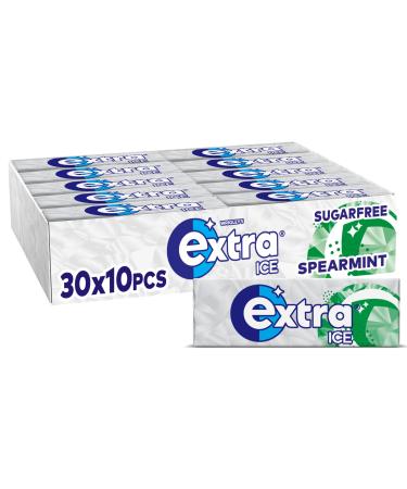 EXTRA ICE Spearmint Sugar Free Chewing Gum 10 Pellets (Pack of 30)