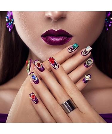 Cadeya Nail Charms 22 Pcs Rhinestone Gems for 3D Nail Art - Gold Alloy Crystals - Buy Online on SooperMarket.com