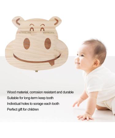 Hippo Shaped Baby Tooth Fairy Box - Keepsake Organizer for Lost Teeth - English Words Baby Shower Gift - Buy Online on SooperMarket.com