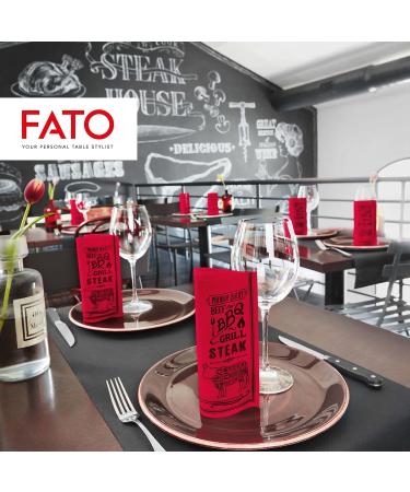 FATO One-Way Paper Napkins - Soft & Gentle 40 Pack 38x38 cm 2-Layer FSC Certified - Perfect for Steakhouse Decor - Buy Online on SooperMarket.com