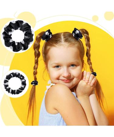 24 Piece Black Volleyball Hair Scrunchies Set - Silk Satin Elastic Hair Ties for Players Teams - Perfect Sports Gift for Girls & Women - Buy Online on SooperMarket.com