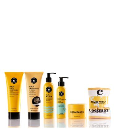 Cocunat | Curls Care & Nutrition Bundle | Curly Hair Care Using The Entire Curly Girl Method: Cleansing Hydration Nourishment and Definition | Curly Girl Method |250 ml 150 ml 200 ml 200 ml 200 ml Pack Curly