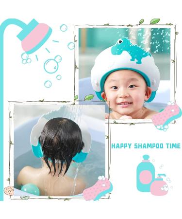 Baby Shower Cap KAMHBE Shower Caps for Kids Shield Adjustable Dinosaur Hair Washing Shampoo Shield Baby Visor for Eyes Ears and Face (dinosaur-blue) - Buy Online on SooperMarket.com