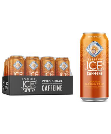 Sparkling Ice Caffeine Orange Passion Fruit Sparkling Water. Caffeinated Sparkling Water from Coffee Beans and Green Tea Extracts for the Perfect Pick-Me-Up. 473 mL (Pack of 12) Orange Passion Fruit (Caffeine) 473 ml (Pack of 12)