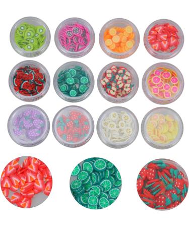 PLAFOPE 12 Boxes Polymer Clay Manicure Color Stickers Blush Decor Vase Filler Bead Nail Art Decoration 3d Stickers Colored Clay Fruit Slice Embellishments Fruit Slice Nail Sticker - Buy Online on SooperMarket.com