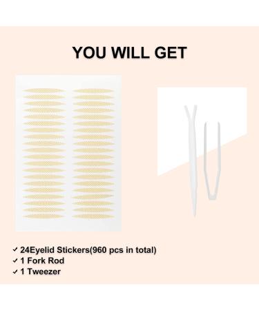 VOCOSTE Double Eyelid Stickers | 960 Pcs Invisible Eye Lift Tape with Fork & Tweezers | Perfect for Single & Asymmetrical Eyelids | International Shipping Available - Buy Online on SooperMarket.com