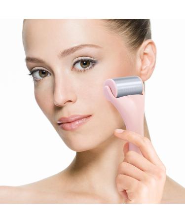 Pink Stainless Steel Ice Roller Set for Face and Eye | Skin Care for Puffiness, Migraine Pain Relief, Dark Circles | 2-Piece Facial Roller Kit - Buy Online on SooperMarket.com