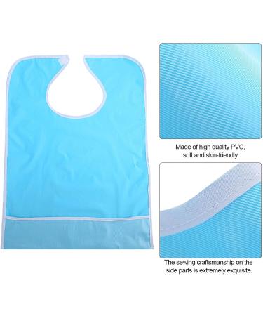 Eating Bib Waterproof Adult Elder Mealtime Eating Bib Clothes Clothing Protector Dining Aid Make Dining Easier(Light Blue) - Buy Online on SooperMarket.com