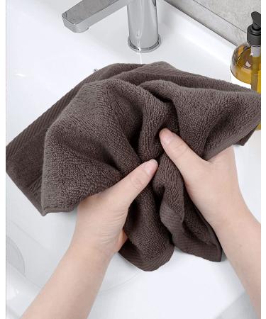 Cleanbear Wash Cloths 12 Pack for Body and Face - Soft 13x13 Inches Bulk Washcloth Set with Assorted Colors - Rust, Baby Pink, Brown, Blue, Grey, Lavender - 12 Pieces - Buy Online on SooperMarket.com