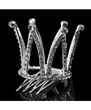 Minkissy Small Tiara Crown with Hair Comb Princess Tiara Comb Mini Birthday Crown Flower Girl Headpiece for Bridal Wedding Prom Birthday Party - Buy Online on SooperMarket.com