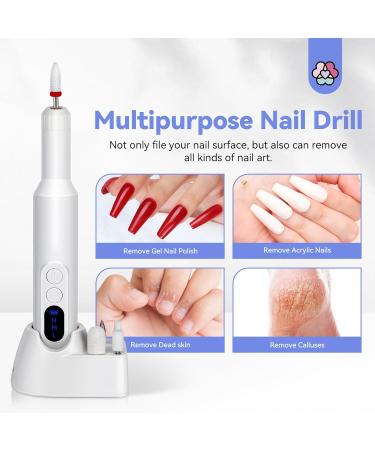SAVILAND Electric Nail File 2024 - Portable White Nail Drill PRO with 12 Bits | Fast Nail Art Removal & Perfect Gift for Nail Lovers - Buy Online on SooperMarket.com
