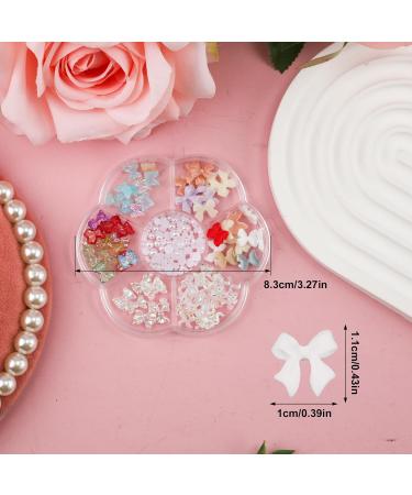 3D Bow Nail Decorations 5 Styles Mini Bow Charms with Cute Rhinestones Bear and Pearl Stones Colorful Matte & Aurora Bow-Knot Charm for Nail Design Jewelry DIY Project - Buy Online on SooperMarket.com