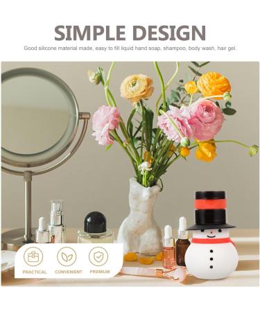 Amosfun Lotion Container Cosmetic Containers Toiletry Containers Snowman Soap Dispenser Essential Oil Bottle Christmas Shampoo Dispenser Liquid Travel Silica Gel Bottle - Buy Online on SooperMarket.com