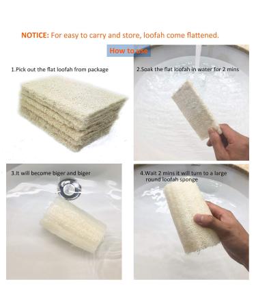 MAYMIIHOME 100% Natural Organic Loofahs 6 Pack - Exfoliating Spa Scrubber for Body Wash - Removes Dead Skin, Made with Organic Luffa - Buy Online on SooperMarket.com
