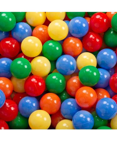 Kiddymoon 7cm Baby Game Balls - Colorful Plastic Balls for Ball Pit - 300 Count - Yellow Green Blue Red Orange - Perfect for Kids Fun & Play - Buy Online on SooperMarket.com