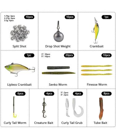 MadBite 181/196/214pcs Terminal Tackle Kits - Fresh and Saltwater Fishing Gear, Lures, and Accessories with Tackle Box - Bass/Panfish/Trout Fishing Kits - Buy Online on SooperMarket.com