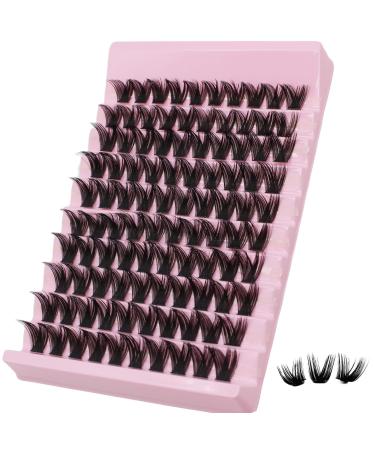 Selawasty 100 Lash Clusters DIY Eyelash Extensions Clusters Lashes D Curl Mega Volume Individual Lashes Eyelash Clusters Extensions Wispy Lashes Cluster DIY at Home (S7-D-12-16MIX)