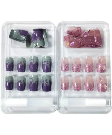 Dopi Purple Butterflies Gel Nail Strips - Long Lasting & Easy to Use - Buy Online on SooperMarket.com