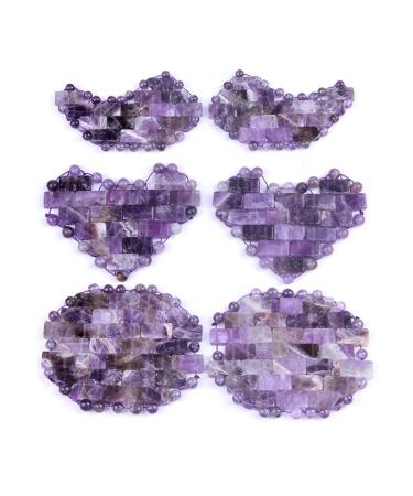 Jade Eye Mask Natural Quartz Crystal Mask Cooling Sleeping Eye Mask for Fatigue Massage Care Tool Amethyst Type 1 YICHENGYIN (Color : Type 1)