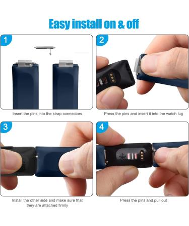 Vancle 3 Pack Silicone Sport Replacement Bracelets for Fitbit Inspire HR Inspire & Inspire 2 - Black Marine Blue Gray - Buy Online on SooperMarket.com