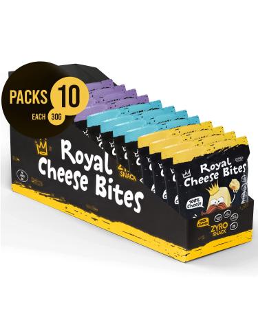 Royal Cheese Bites - 10 Bags of Low Carb Keto Snacks | Natural Oven-Baked Protein Snack | Gluten-Free Healthy Treats for Kids & Adults - Buy Online on SooperMarket.com