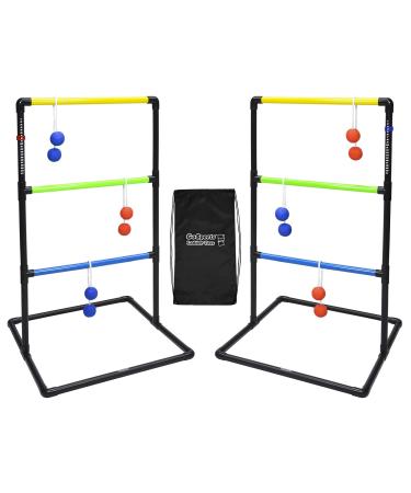 GoSports Pro Grade Ladder Toss Indoor/Outdoor Game Set with 6 Soft Rubber Bolo Balls, Travel Carrying Case Classic Ladder Toss