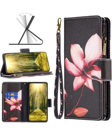VQWQ Mobile Phone Case for Xiaomi Redmi Note 12 Pro Plus - Protective Leather Shell with Zipper Map - Magnetic Folding Case - Stylish Lotus Design - Buy Online on SooperMarket.com