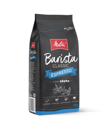 Melitta Barista Classic Espresso entire coffee beans 1kg uncomfortable coffee beans for fully automatic coffee strong roasting strength 5 espresso 1 kg (1 Pack)
