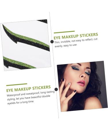 Mikinona Green Stickers Glitter Eyeshadow 12 Pairs Glitter Eyeliner Eye Makeup Tools Eyeliner Decal Invisible Eye Line Strips Miss Double Eyelid Sticker Adhesive Tape Glitter Stickers - Buy Online on SooperMarket.com
