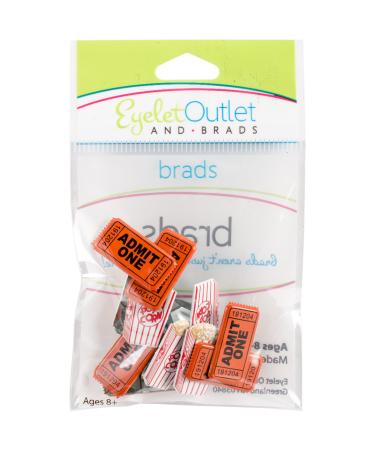 EYELET OUTLET 24 Shape Brads 12/Pkg-Popcorn Ticket