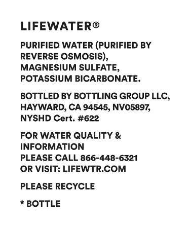 LIFEWTR Premium Purified Water 16.9 Fl Oz Bottles, pH Balanced with Electrolytes | 100% Recycled Plastic | Pack of 12 - 500ml - Buy Online on SooperMarket.com