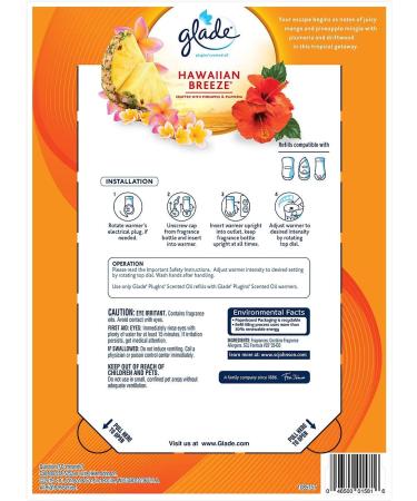 Glade PlugIns Scented Oil Refill - Hawaiian Breeze 9 ct Essential Oil Wall Plug-in 6.39 fl. oz | International Shipping Available - Buy Online on SooperMarket.com