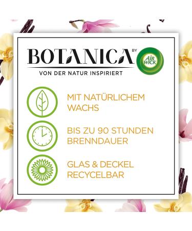 Botanica by Air Wick XL Candle - 90 Hours of Himalaya Magnolia & Vanilla Fragrance - Sustainably Made 500g in Glass - 1 Pack - Buy Online on SooperMarket.com